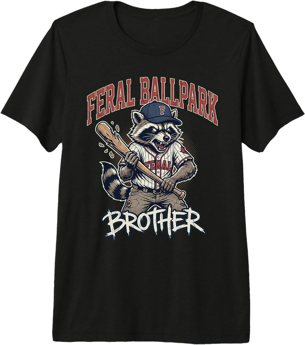 Funny Feral Raccoon Baseball Fan Art