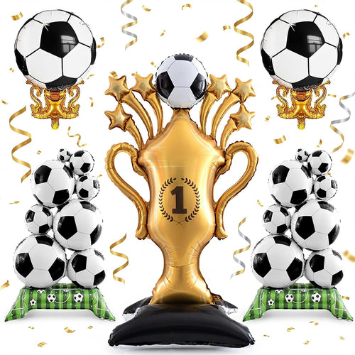 5 Pcs Soccer Balloons Party Decorations Set, Extra Large Trophy & World Cup Foil Balloons for Sports Theme Soccer Supplies/Birthday/Socoer Fans Party Decorations, 2026 World Cup Games Decor