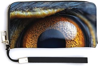 The Eye of A Bald Eagle PU Leather Clutch Long Bifold Wallet, Coin Purse Credit Pass Case, Durable Card-Holder Money Storage for Women Men