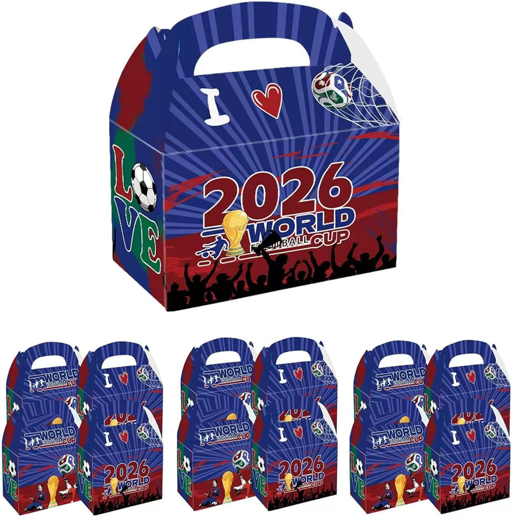 2026 World Cup Soccer Party Favor Boxes, Football Theme Gift Boxes, 12 Pack