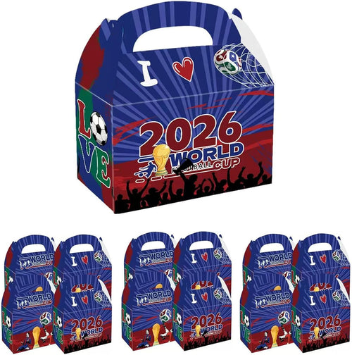 2026 World Cup Soccer Party Favor Boxes, Football Theme Gift Boxes, 12 Pack