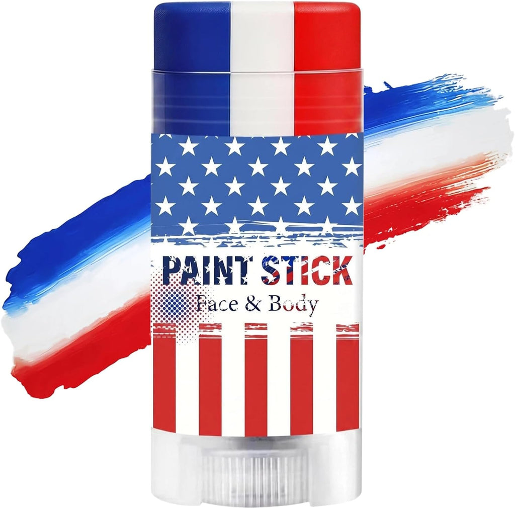 Red White and Blue USA Face Paint Stick – Patriotic 4th of July Accessories, Flag Face Paint for 2026 World Cup Fans Baseball, Soccer, Football,Sports Party