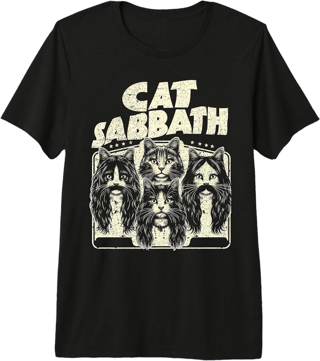 Funny Heavy Metal Cat Tee Merch