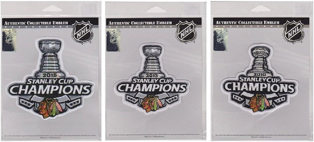 National Emblem 3-Piece Chicago Blackhawks Stanley Cup Finals Champions Patch Set