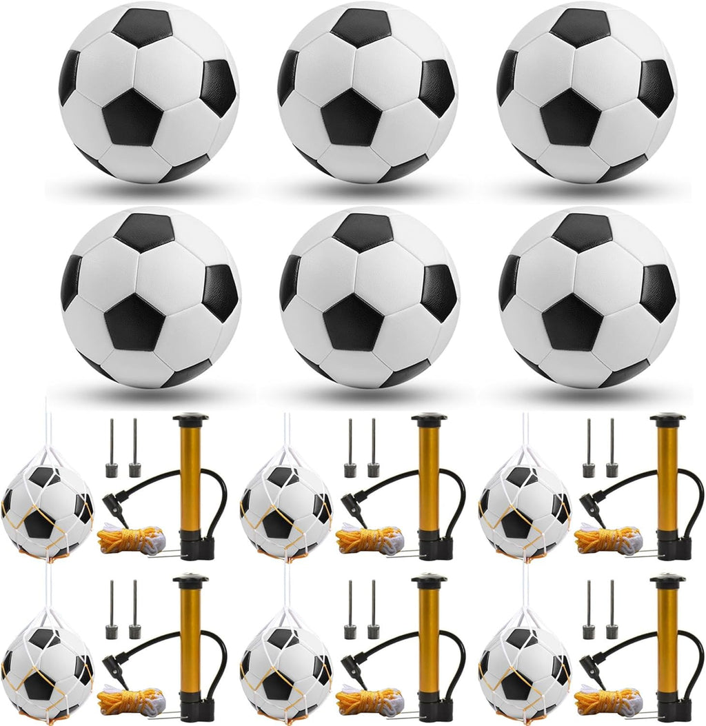 6 Pcs Operation Christmas Soccer Ball Bulk with Pump Needles,Size 5/4/3 Sport Soccer Ball Training Ball for Adult Soccer for Christian Charity Donation Supplies