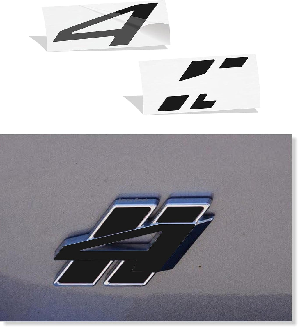 Reflective Concepts 4 Rhombi Emblem Overlay Decal Stickers for 2018-2026 Durango AWD - (Color: Flat Black)