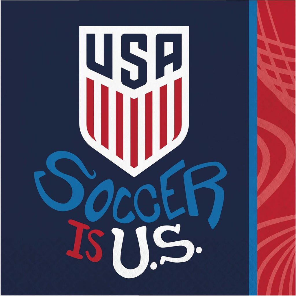USMNT World Cup 2026 U.S. Men's Soccer Multicolored Dinner Paper Napkins, 6.5 inch, 48 ct.