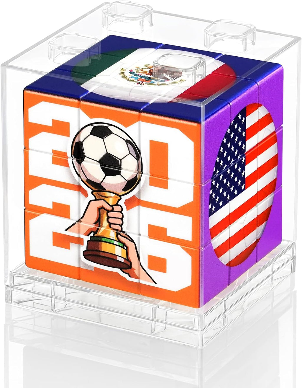 2026 World Soccer Cup Themed 3x3 Cube Puzzle, Football Sports Celebration Brain Puzzle Toy, Memorable Decor for Sport Fans
