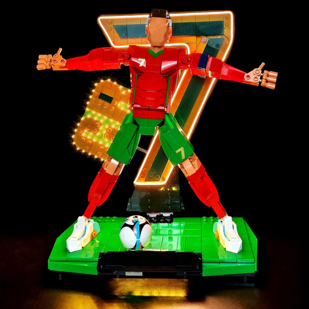 LED Light Kit Compatible with Lego 43016 Cristiano Ronaldo – Soccer Legend, Custom LED Lighting Accessories for Building Model Display, Light Kit Only, Model Not Included (Standard Version)