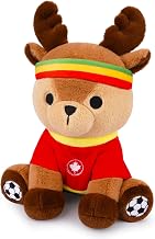 Canada Moose Soccer Plush | 9 Inch Canada Moose Stuffed Animals with Canada Jersey & Soccer Ball, Mascotas Del Mundial Soccer Gifts for Boys Girls Fans