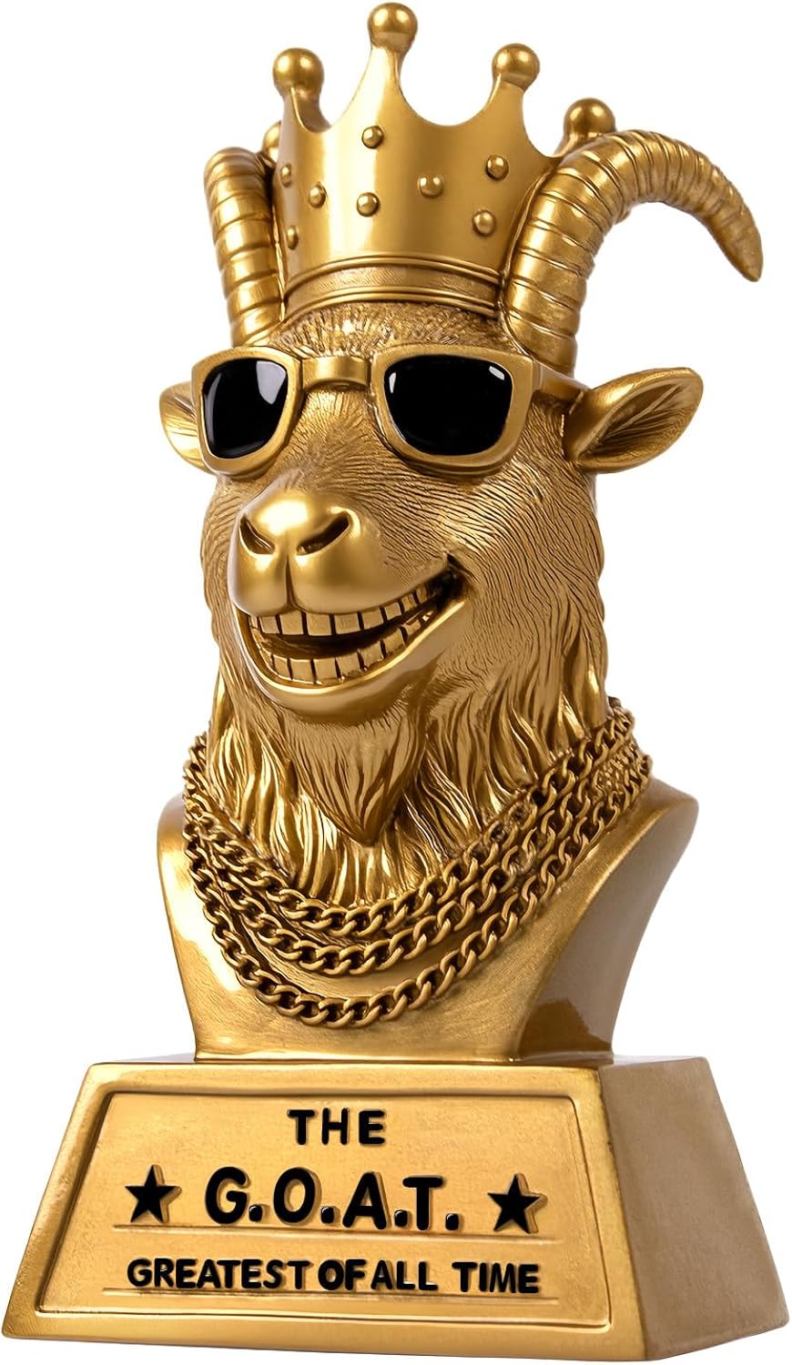Goat Trophy Winner Award - Handmade 6 Inch Funny Greatest of All Time Trophy for Fantasy Football Champion, Office MVP, Employee Recognition, Boss & Coworker,Winner & Gag Gifts for Men, Friends