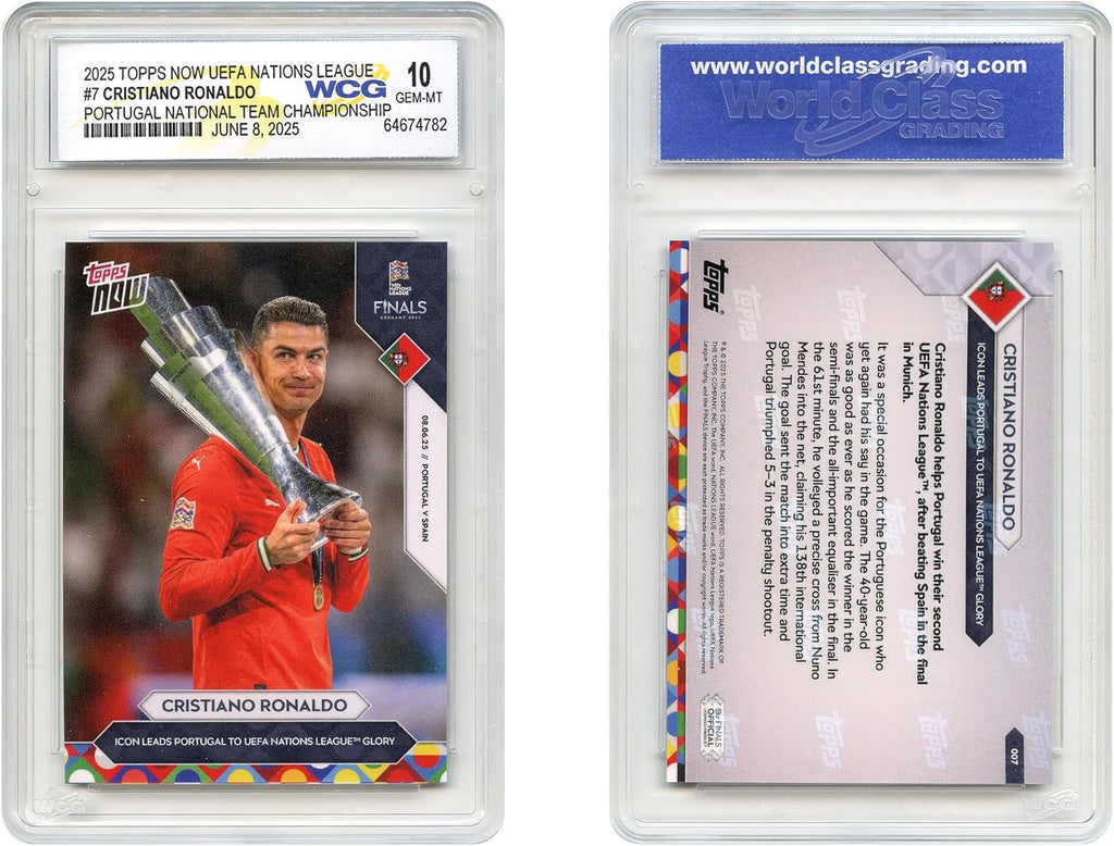 2025 Topps UEFA Soccer Cristiano Ronaldo Portugal Team Championship Card #7 - Graded GEM-Mint 10