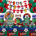 2026 Soccer Party Supplies Set - 154 Pcs Football Theme Birthday Decorations for Kids & Adults, Serves 10 - Includes World Cup Style Banner, Balloons, Plates, Cups, Napkins, Tablecloth, Cake Toppers