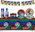 Party Decorations for World Cup 2026, 82 PCS Soccer Theme Party Supplies with Thickened Plates, Napkins Set Tablecloth and Banner for Sports Birthday Party, Soccer Decor