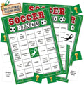 World Cup Bingo Game for 24 Unique Soccer Bingo Cards with 12 Markers & Calling Card, World Cup Party Supplies, Soccer Themed Birthday Party Games,Watch Party Favor