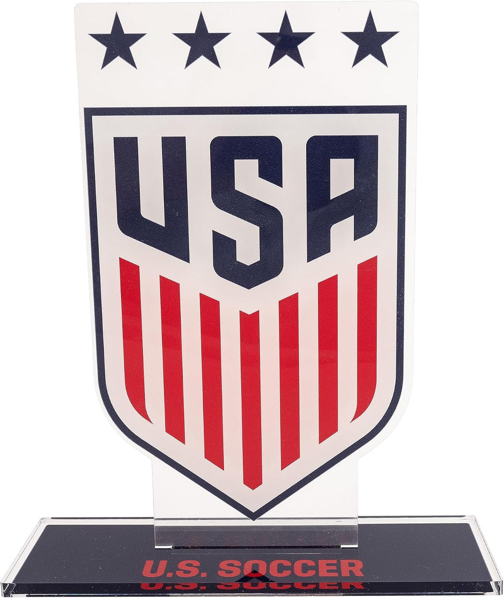 Desert Cactus US Soccer Acrylic Crest with Acrylic Base USA USMNT Mens National Football Soccer Standout for Desktop and Tabletop (Design A)