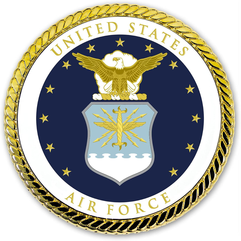 US Air Force Auto Medallion – 2 Inches UASF Metal Logo for Car - US Air Force Gifts for Veterans| Disabled USMC Vet Owned Small Business