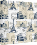 Ship Next Day - Blue Architecture Wall Art, Eiffel Tower Retro City Classical Beige Canvas Print Painting Artwork Picture for Wall Living Room Bathroom Bedroom Kitchen Office Dining Room Decor 10"x10"