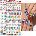 12Sheets World Cup Soccer Nail Stickers Colorful Football Sports Nail Decals Glitter Waterproof Nail Designs Competition Nails Supplies Self-Adhesive Nails Art Stickers for Women DIY Manicure