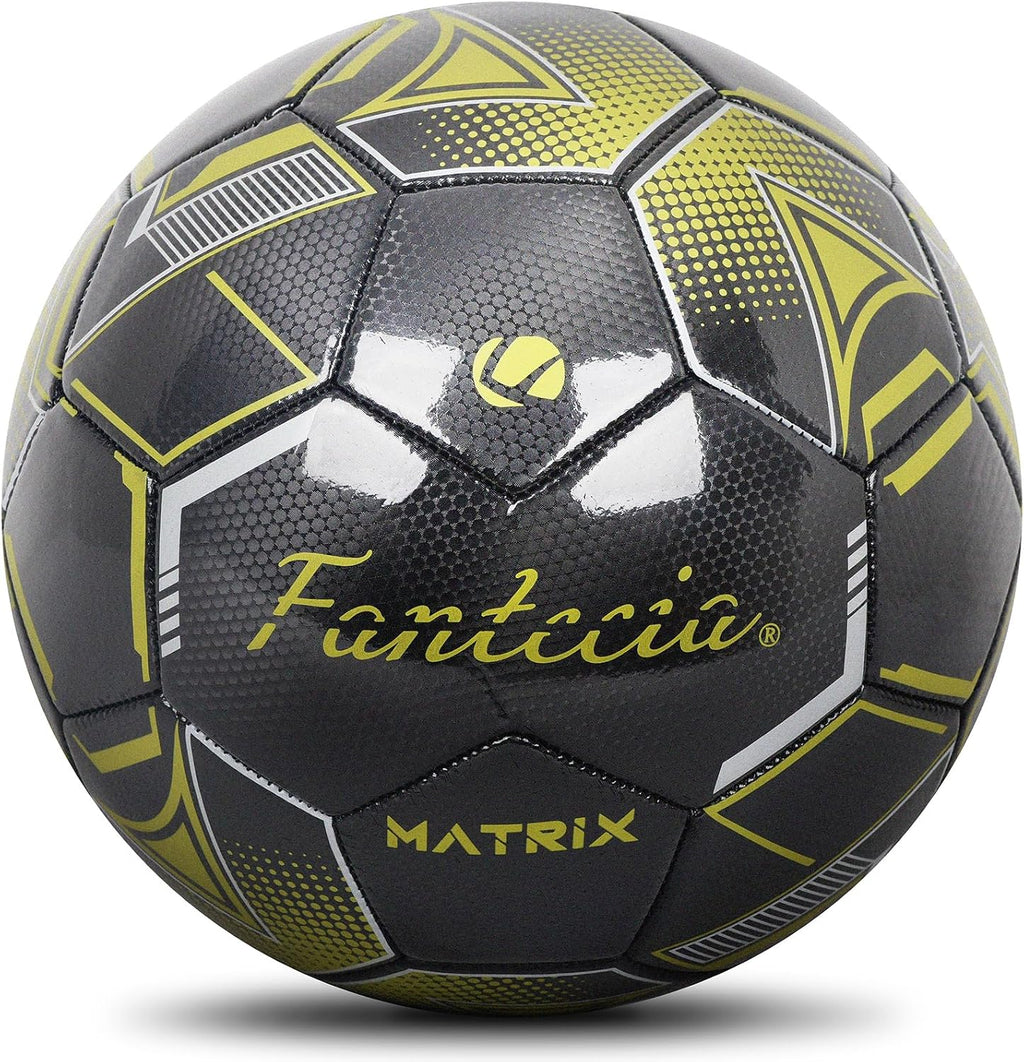 Soccer Ball Size 5 for Unisex Adult Youth, Indoor Outdoor Practice Training Match Soccer Ball, Leather Soccer with Pump