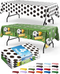 Niuara Soccer Table Cloth – 4 Pack 54" x 108" Disposable Tablecloths for 6FT Tables, Soccer Party Decorations for Birthday, Theme Party & World Cup 2026