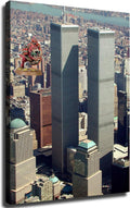 Original World Trade Center Twin Towers New York City Poster Wall Art for Living Room Bedroom Wall Art Printin Wall Decor Gifts (8x12inch-Framed)