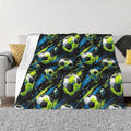 Football Soccer Ball (2) Pattern Fleece Blanket Throw Blankets for Couch & Bed,Cozy Fuzzy Blanket 50"X40",Soft Warm Throw Blankets for Travel Camping