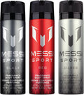 Sport Body Spray Trio: Silver, Red, and Black