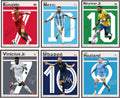 Soccer Poster | Messi and Ronaldo Posters | Famous Soccer Players Wall Art Decor For Boys & Fans | Legends and Rising Stars 6-Pack Poster Set | Gift for Football Lovers | 8 x 10 inch | UNFRAMED
