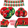 117 PCS World Cup 2026 Ronaldo Soccer Party Decorations Kit, Ronaldo Football Theme Birthday Decorations with Plates, Napkins, Knives, Forks, Tablecloth, Pennants for Game Day Supplies Serves 20