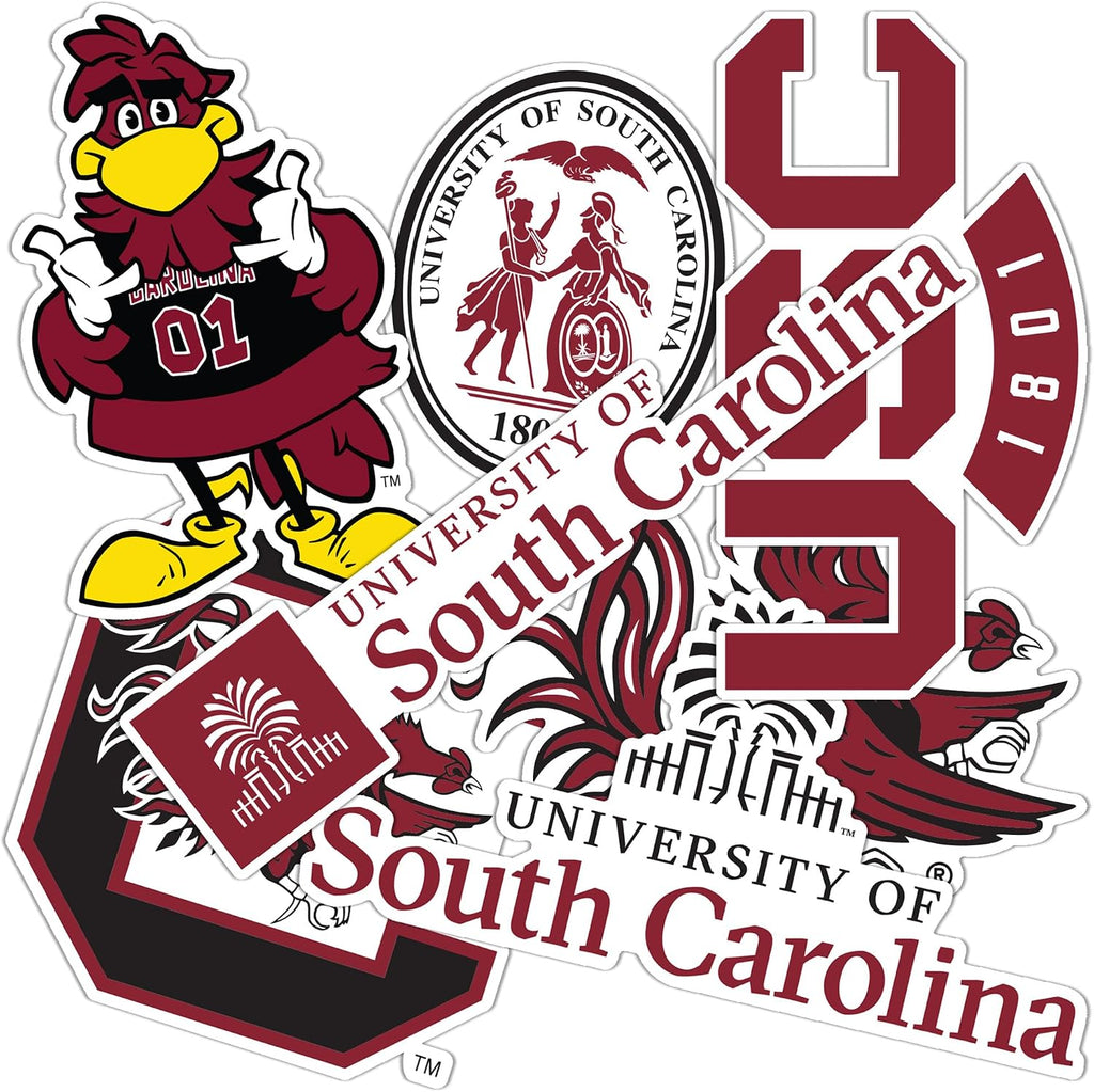 Desert Cactus University of South Carolina Gamecocks USC Cocky Sticker Vinyl Decals Laptop Water Bottle Car Scrapbook Sheet T2 (Type 2-3)