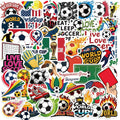 50Pcs Soccer World Cup Stickers, Waterproof Vinyl Football Stickers for Kids Teens Adults, Aesthetic Sports Decals for Water Bottles Laptops, Soccer Lover Gifts for World Cup Fans