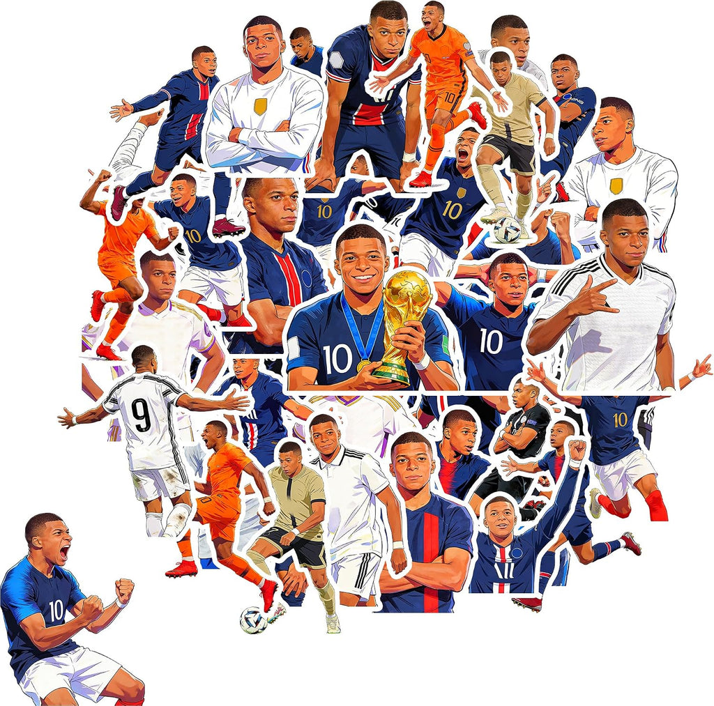 Soccer Stickers Mbappe World Cup Football for Water Bottle Gift Vinyl Waterproof Stickers Boys Girls Teens