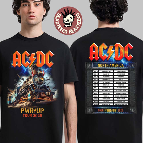 ACDC Rock N Roll Train PWR UP Tour North America 2025 Two Sides Unisex T-Shirt