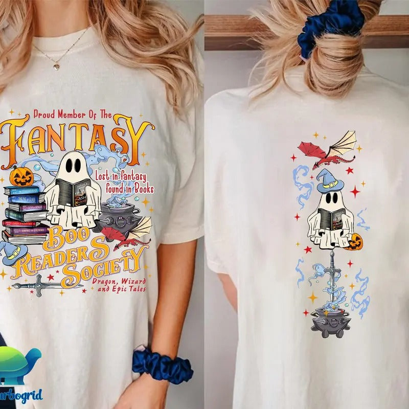 Acotar Ghost Throne Glass Shirt Bookish Halloween Throne Glass Thirteen SJM Book Reader Fantasy Reader Boo Readers Society T-Shirts