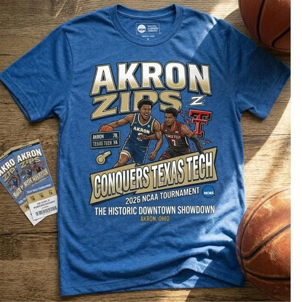 Akron Zips 2026 NCAA Tournament Upset ‘Conquers Texas Tech’ Commemorative T-Shirt