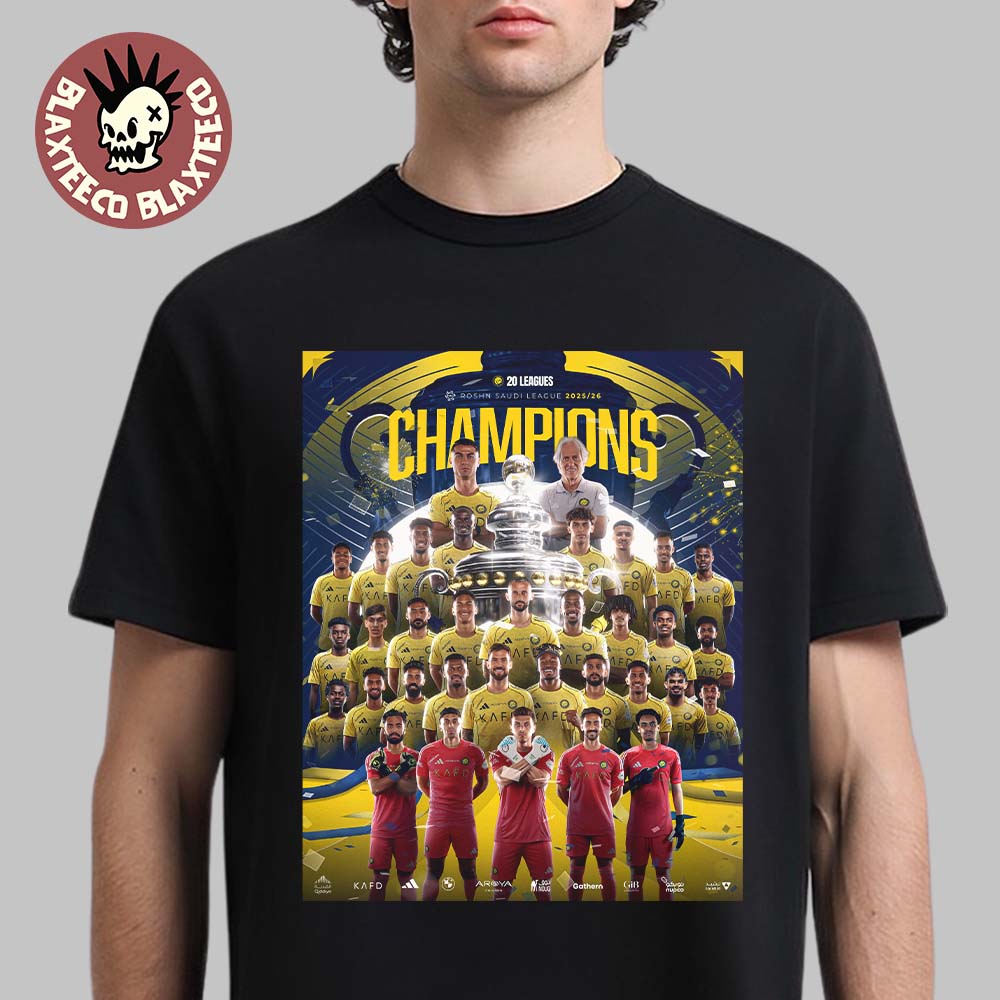 Al Nassr 2026 Roshn Saudi League Champions 20 Leagues T-Shirt