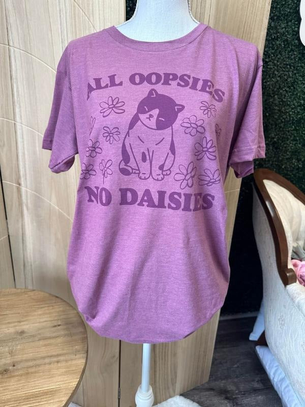 All Oopsies No Daisies Purple Cat Lover Purple Funny T-Shirts