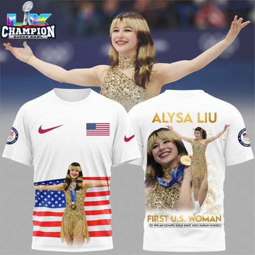 Alysa Liu First US Woman To Win An Olympic Gold Since 2002 Sarah Hughes Games 2026 USA Flag T-shirts