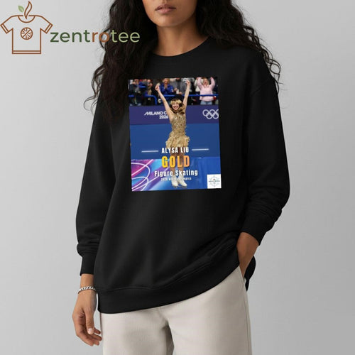 Alysa Liu gold medal in figure skating 2026 Winter Olympics celebration shirt