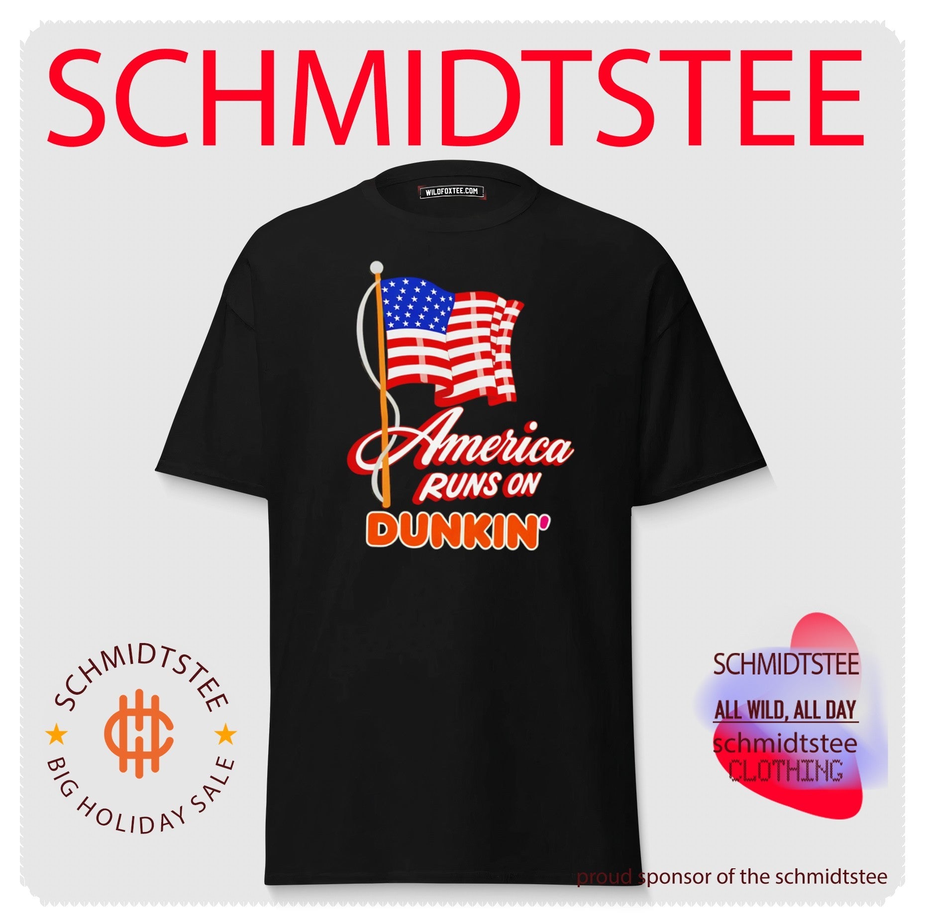 America Runs on Dunkin’ Patriotic Flag Coffee shirt