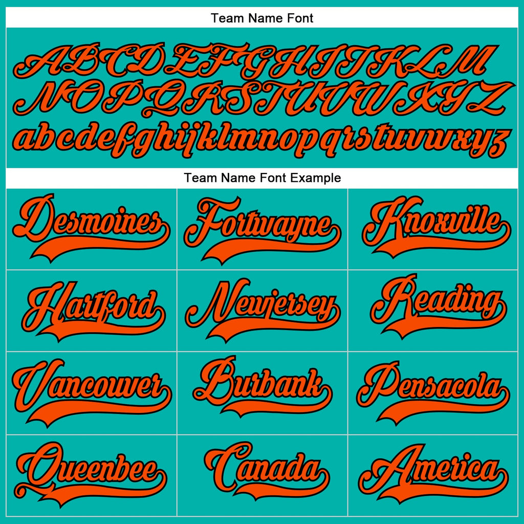 Custom Aqua Orange-Black Hockey Lace Neck Jersey