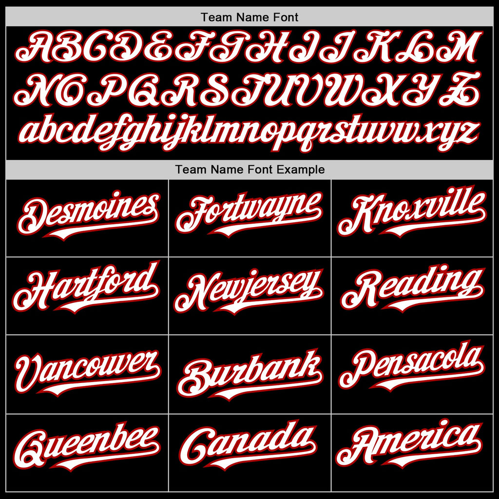 Custom Black White-Red 3 Colors Arm Shapes Authentic Baseball Jersey