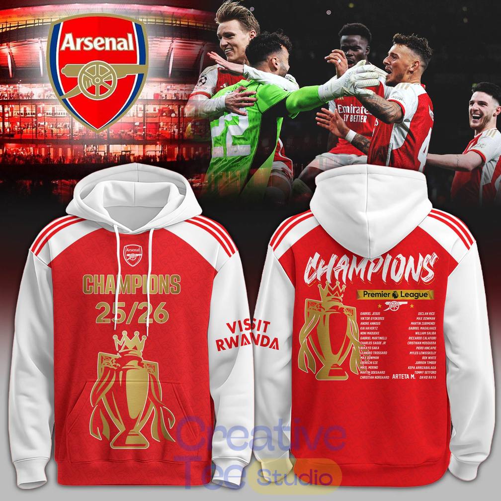 Arsenal 2026 Premier League Champions Tee Hoodie