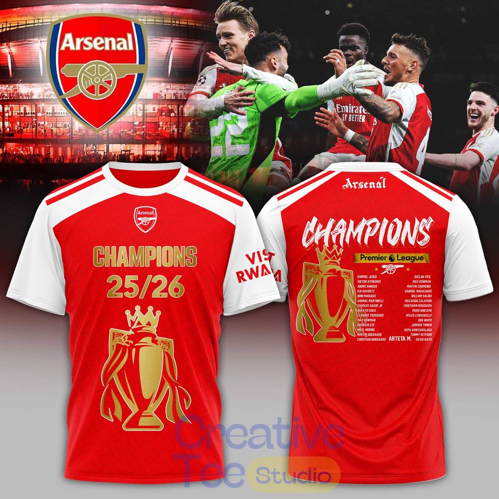 Arsenal 2026 Premier League Champions Tee Hoodie