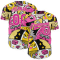 Custom Black Deep Pink-City Cream 3D Geo Law Fun N Games Authentic Baseball Jersey