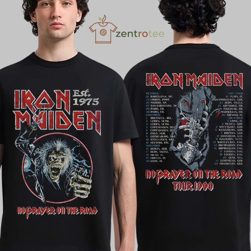 Awesome Iron Maiden Im50 Anniversary Collection No Prayer On The Road Tour 1990 tee