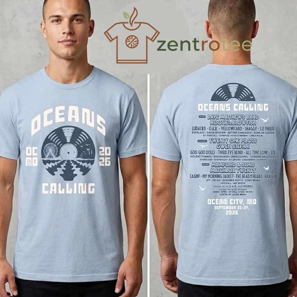 Awesome Oceans Calling Festival 2026 Merch Record Lineup Tee Ocean City Maryland On September 25 27 2026 tee