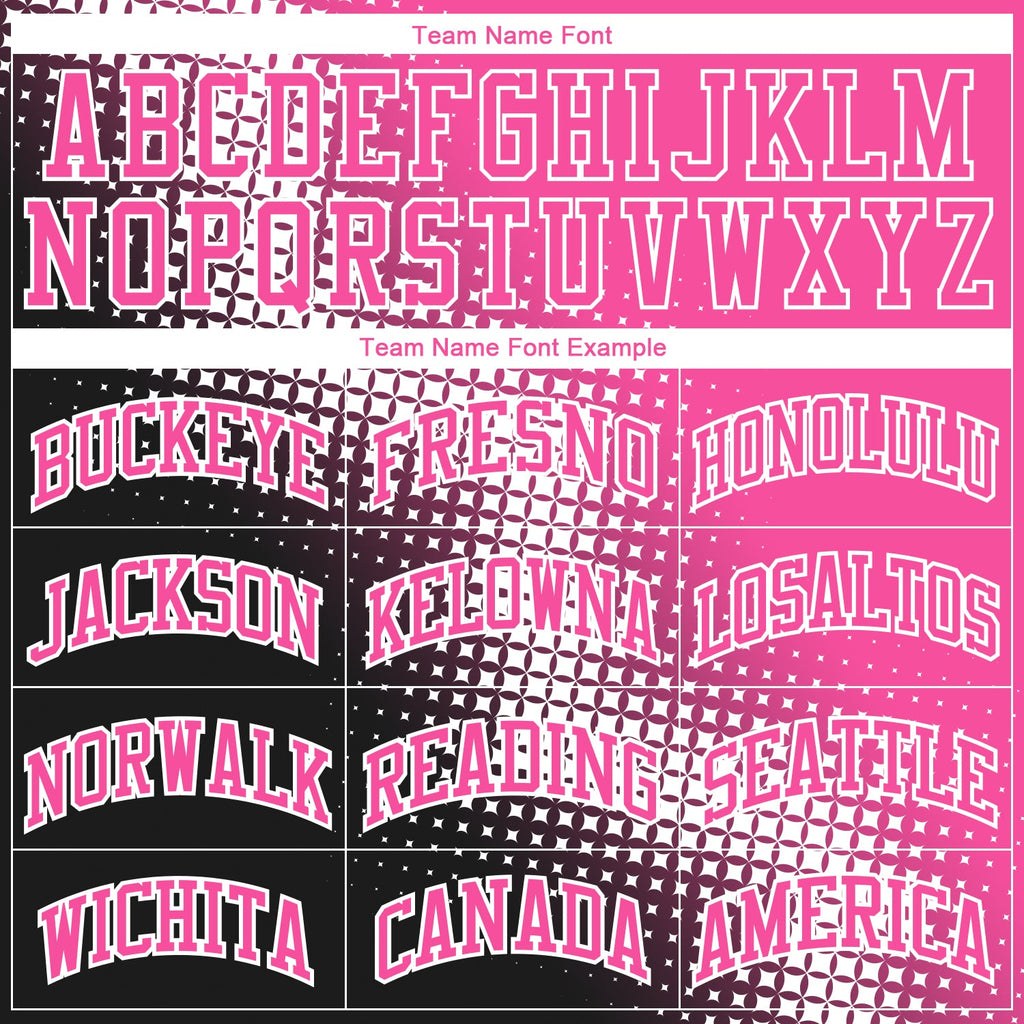 Custom Black Pink-White Gradient Two Tone Diamond Shape Round Neck Sublimation Basketball Suit Jersey