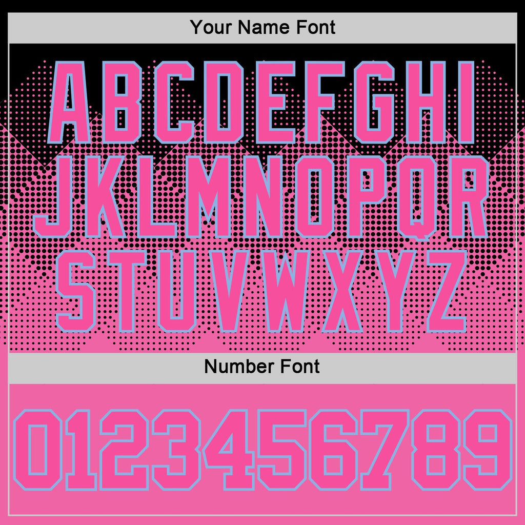 Custom Black Pink-Light Blue Gradient Square Shapes Round Neck Sublimation Basketball Suit Jersey